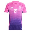 Maillot de Supporter Allemagne Gundogan 21 Extérieur Euro 2024 Pour Enfant